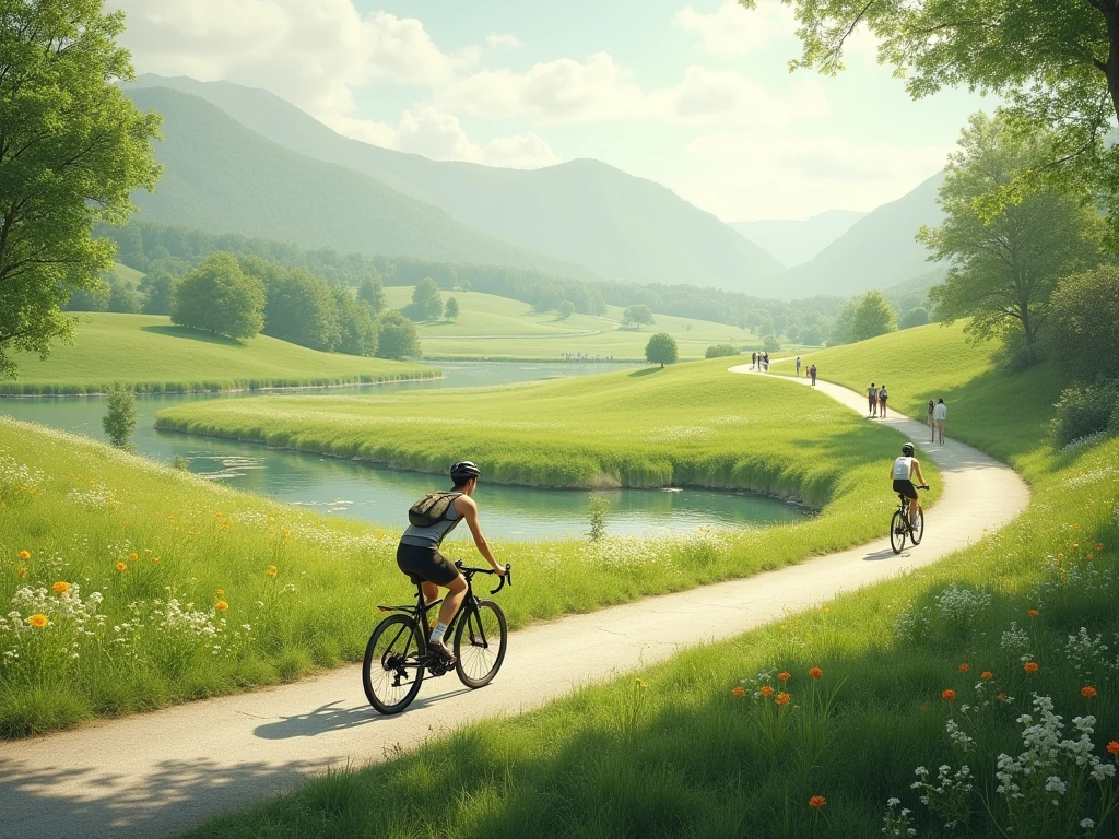 Abstrakt illustrasjon av sykkelbevegelse og balanse